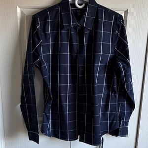 Chaps Navy and White Checkered Shirt